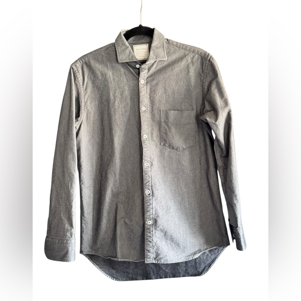 Billy Reid Gray Structured Cotton Button Down Shirt Men’s Small Modern Classic